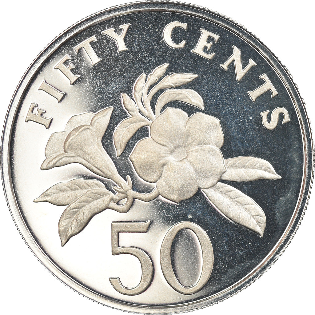 Coin, Singapore, 50 Cents, 1985, Singapore Mint, Proof, MS(65-70), Silver