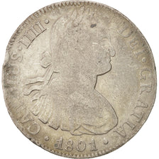 MEXICO, 8 Reales, 1801, Mexico City, KM #109, VF(20-25), Silver, 26.64