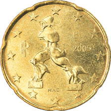 Italy, 20 Euro Cent, 2005, Rome, MS(65-70), Brass, KM:214