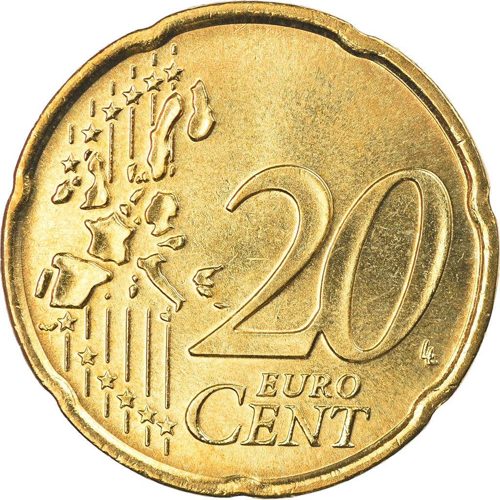 Italy, 20 Euro Cent, 2005, Rome, MS(65-70), Brass, KM:214