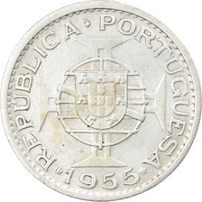 Coin, Mozambique, 20 Escudos, 1955, AU(55-58), Silver, KM:80