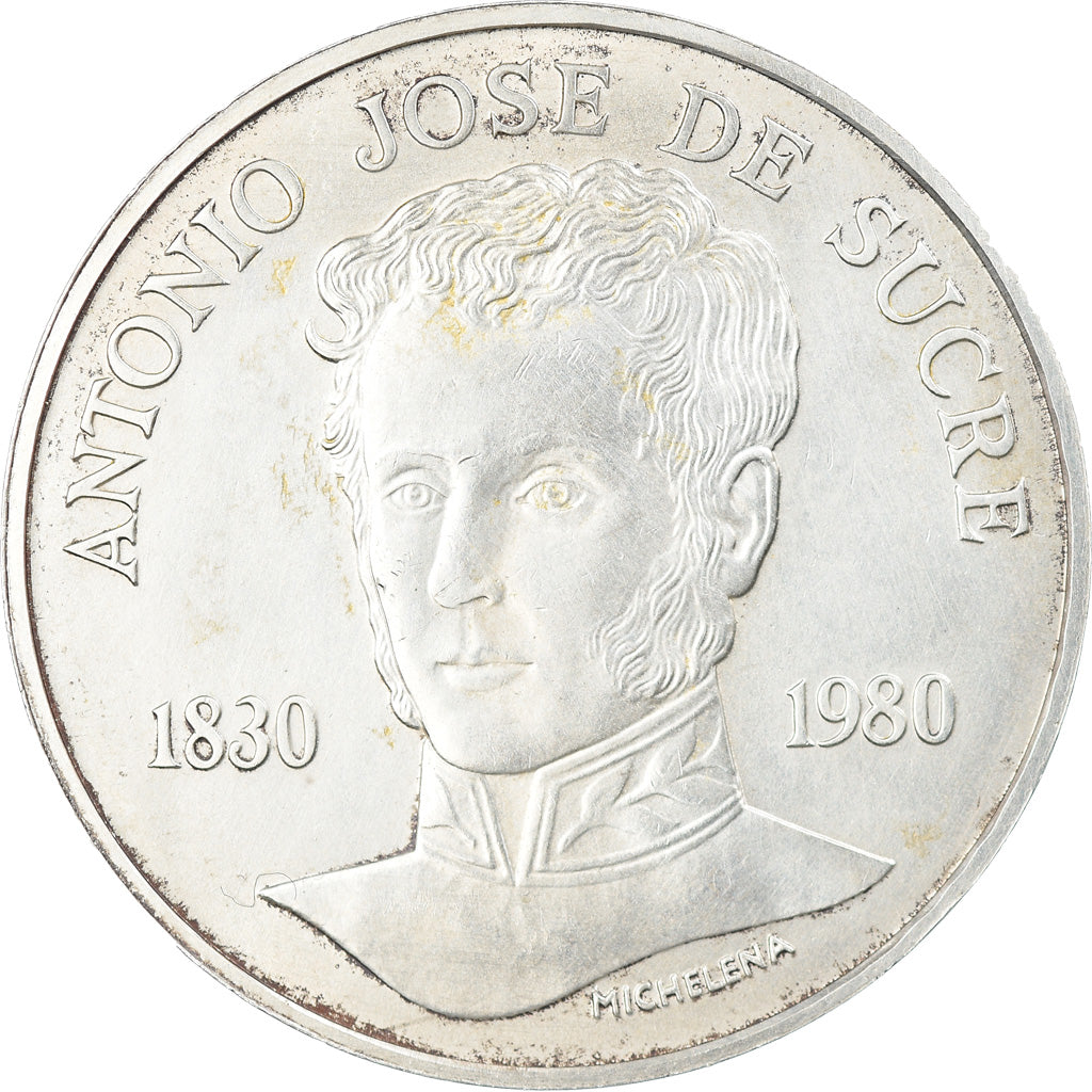Moneda, Venezuela, 75 Bolivares, 1980, British Royal Mint, EBC, Plata, KM:55