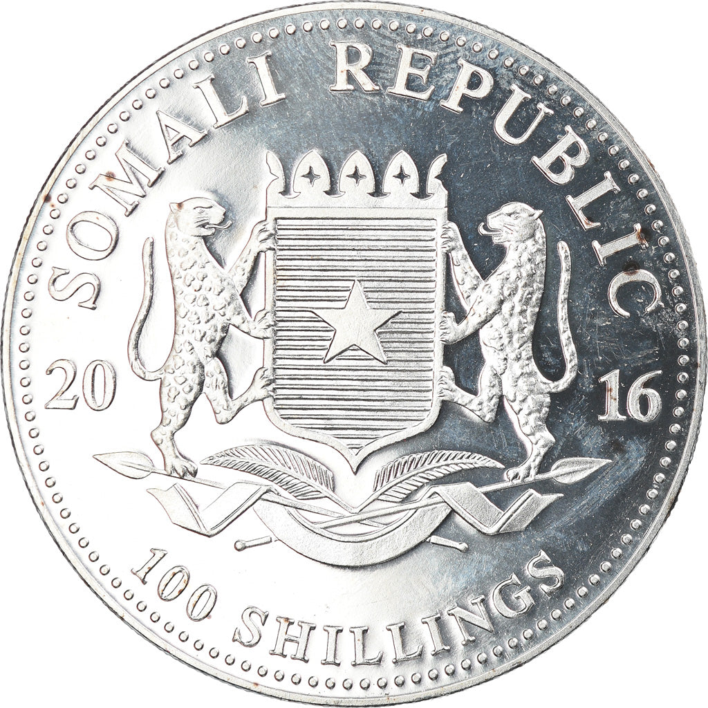 Coin, Somalia, 100 Shillings, 2016, AU(55-58), Silver