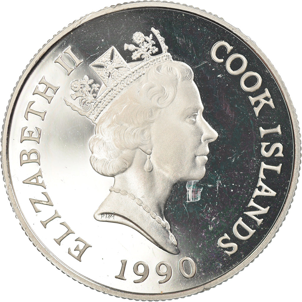 Coin, Cook Islands, Elizabeth II, 10 Dollars, 1990, AU(55-58), Silver, KM:79