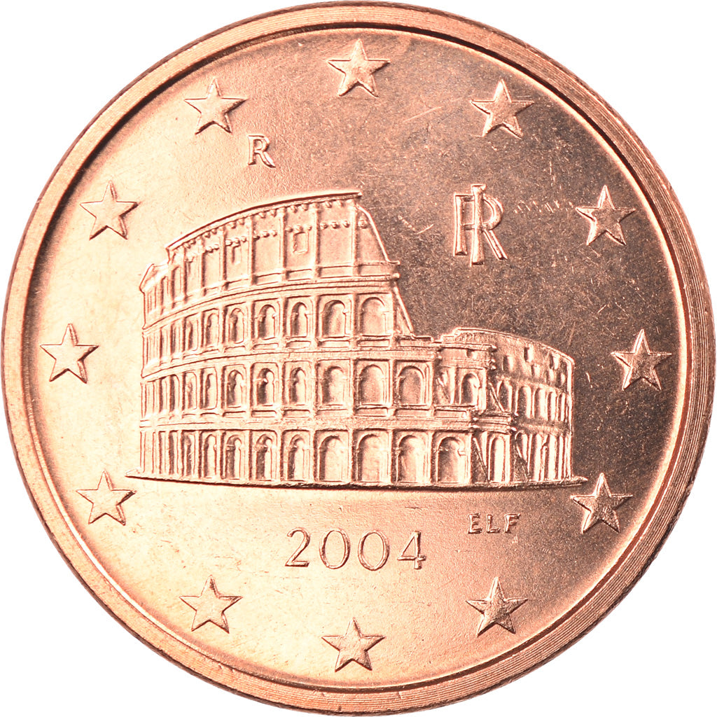 Italy, 5 Euro Cent, 2004, Rome, MS(65-70), Copper Plated Steel, KM:212