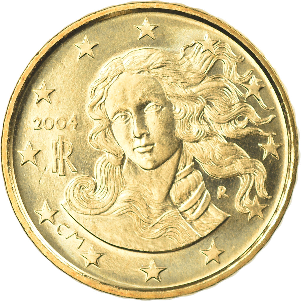 Italia, 10 Euro Cent, 2004, Rome, FDC, Latón, KM:213