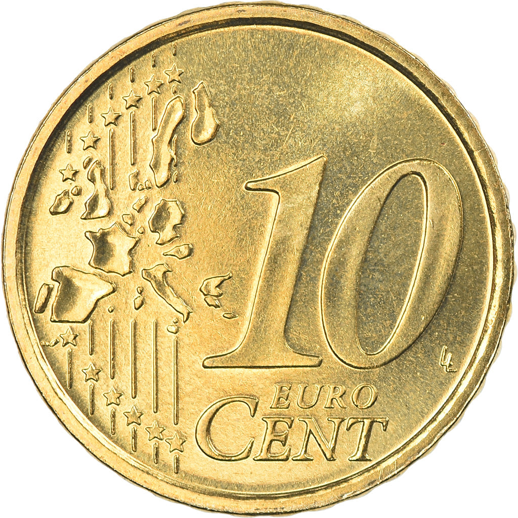Italia, 10 Euro Cent, 2004, Rome, FDC, Latón, KM:213