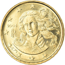 Włochy, 10 Euro Cent, 2004, Rome, MS(65-70), Mosiądz, KM:213