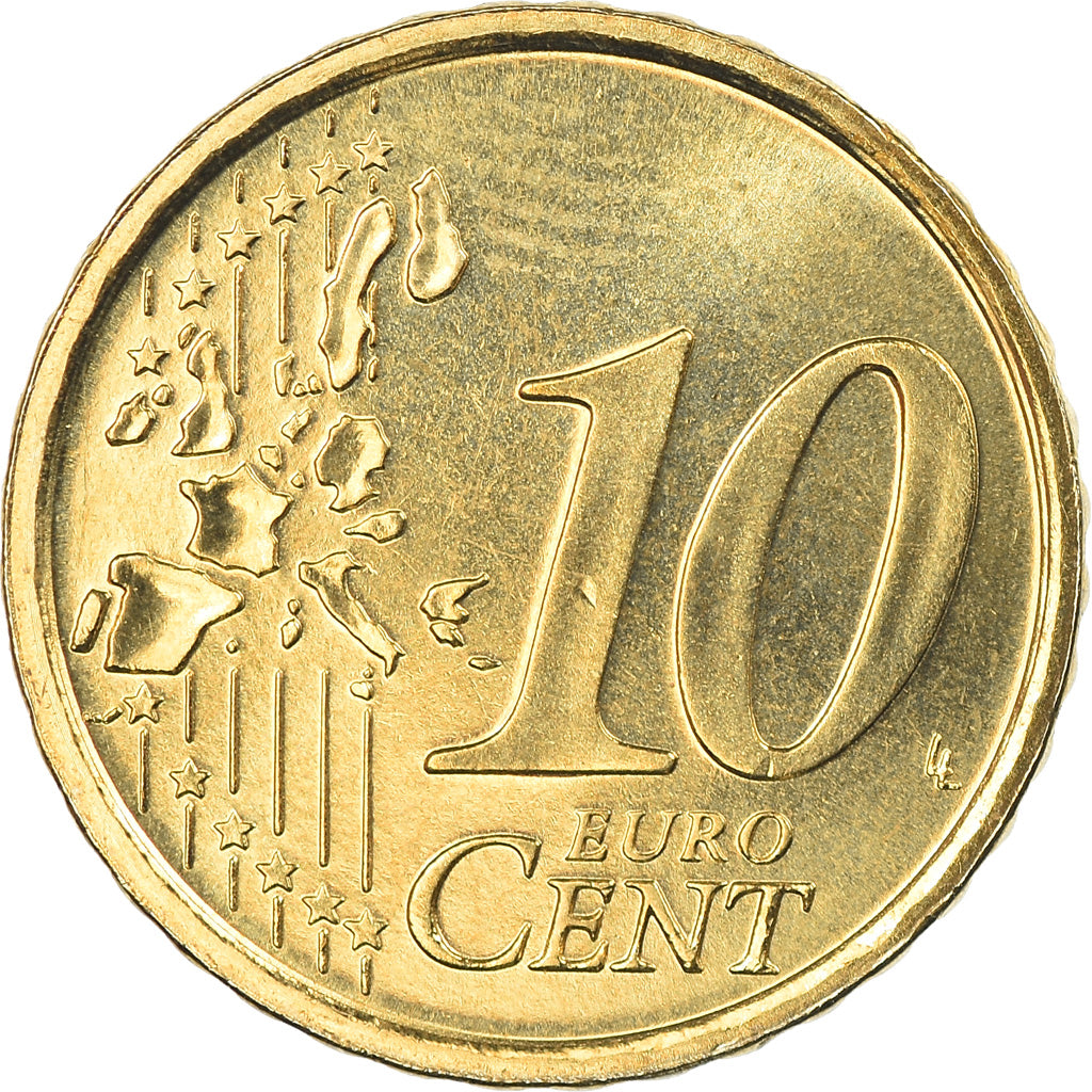 Italy, 10 Euro Cent, 2004, Rome, MS(65-70), Brass, KM:213