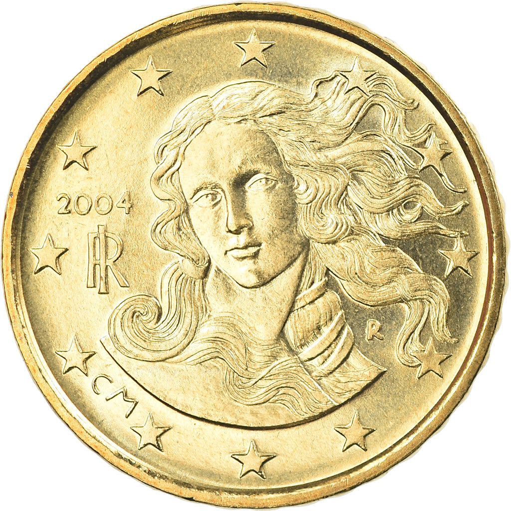 Italia, 10 Euro Cent, 2004, Rome, FDC, Latón, KM:213