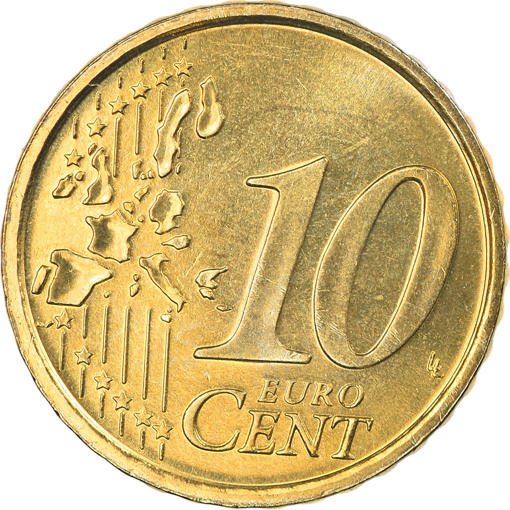 Italia, 10 Euro Cent, 2004, Rome, FDC, Latón, KM:213
