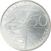 Italy, 5 Euro, 50 ans de la télévision, 2004, Rome, MS(65-70), Silver, KM:254