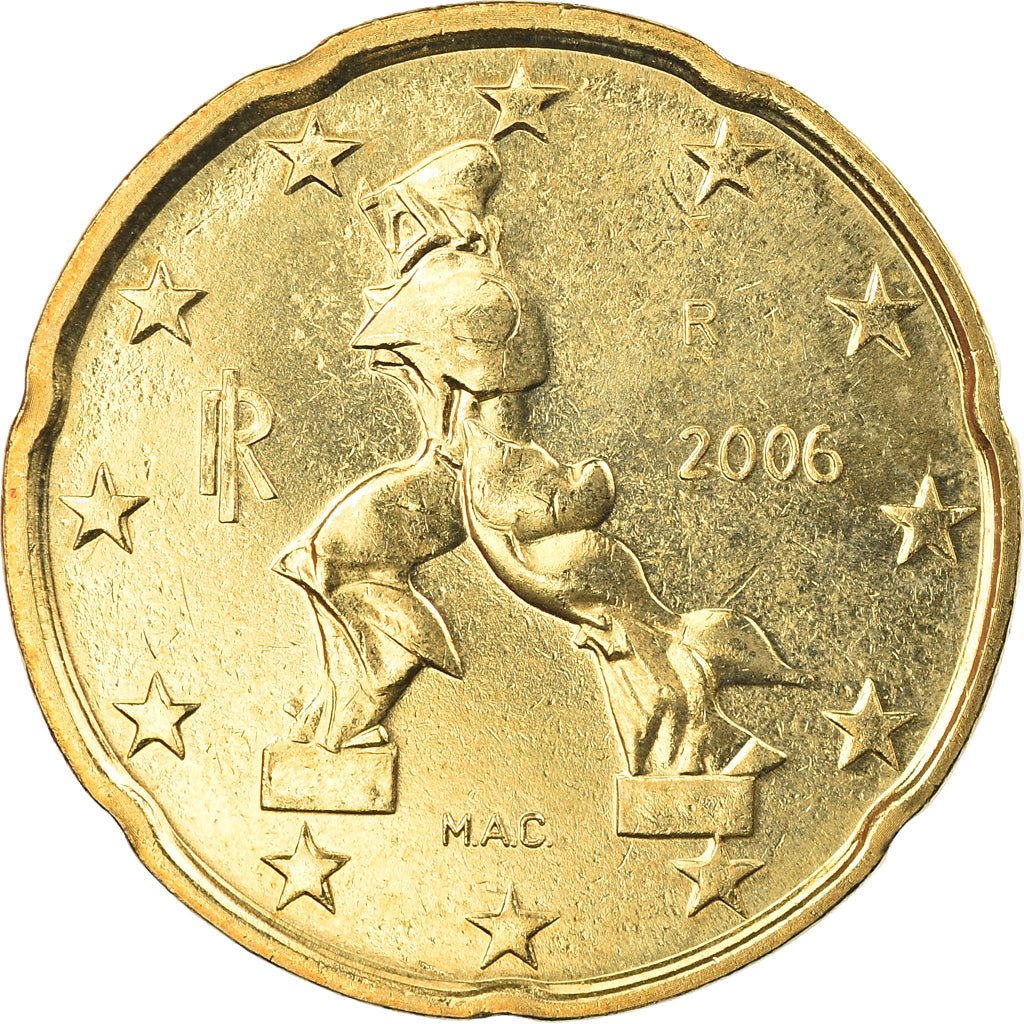 Italy, 20 Euro Cent, 2006, Rome, MS(65-70), Brass, KM:214
