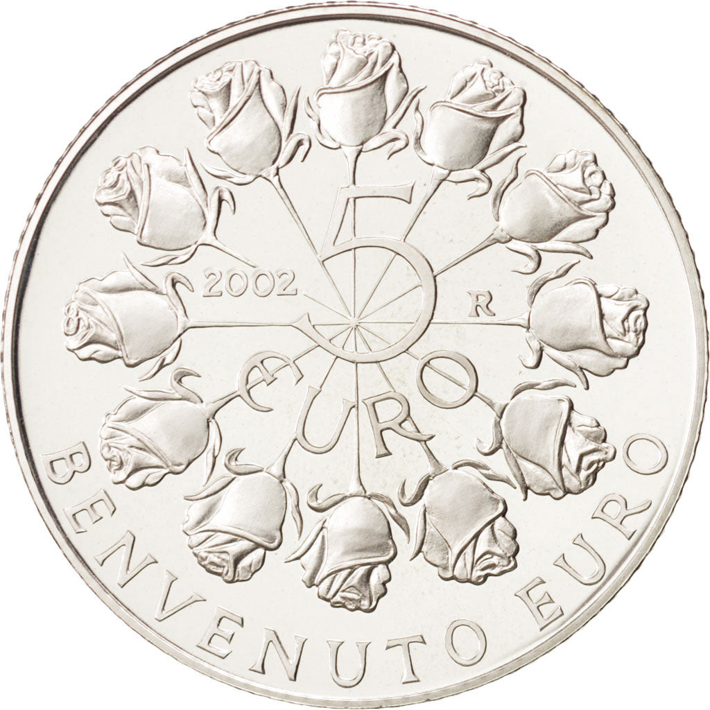 San Marino, 5 Euro, 2002, MS(64), Silver, KM:448