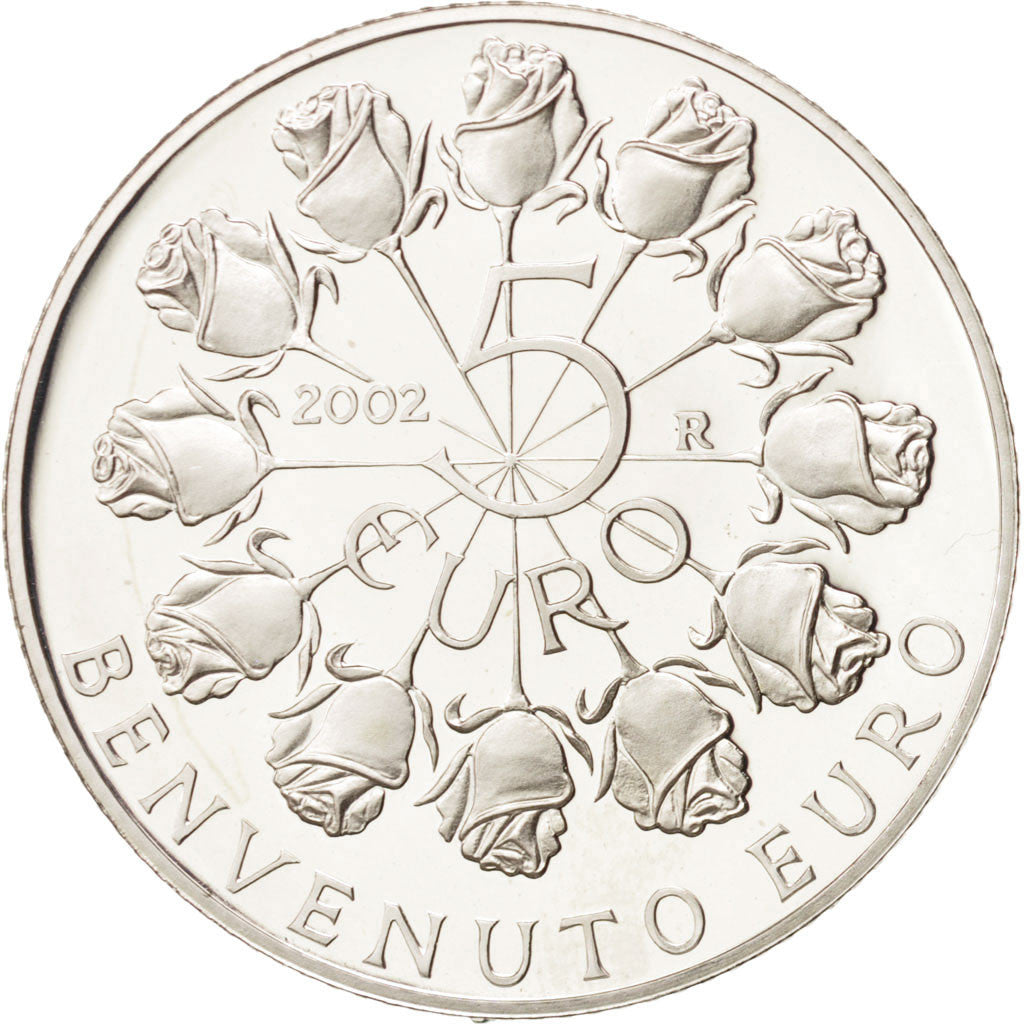 San Marino, 5 Euro, 2002, SPL, Argento, KM:448
