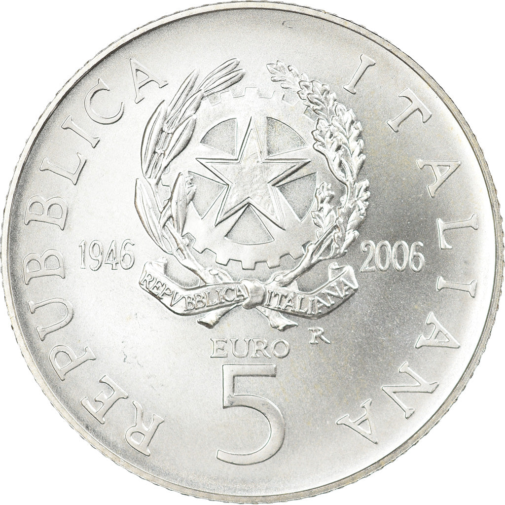 Italien, 5 Euro, 60ème anniversaire de la République italienne, 2006, Rome