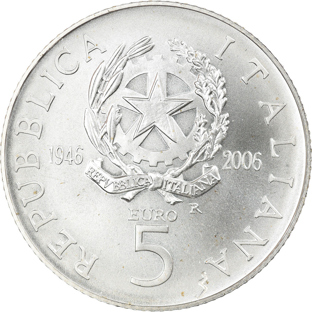 Italia, 5 Euro, 60ème anniversaire de la République italienne, 2006, Rome
