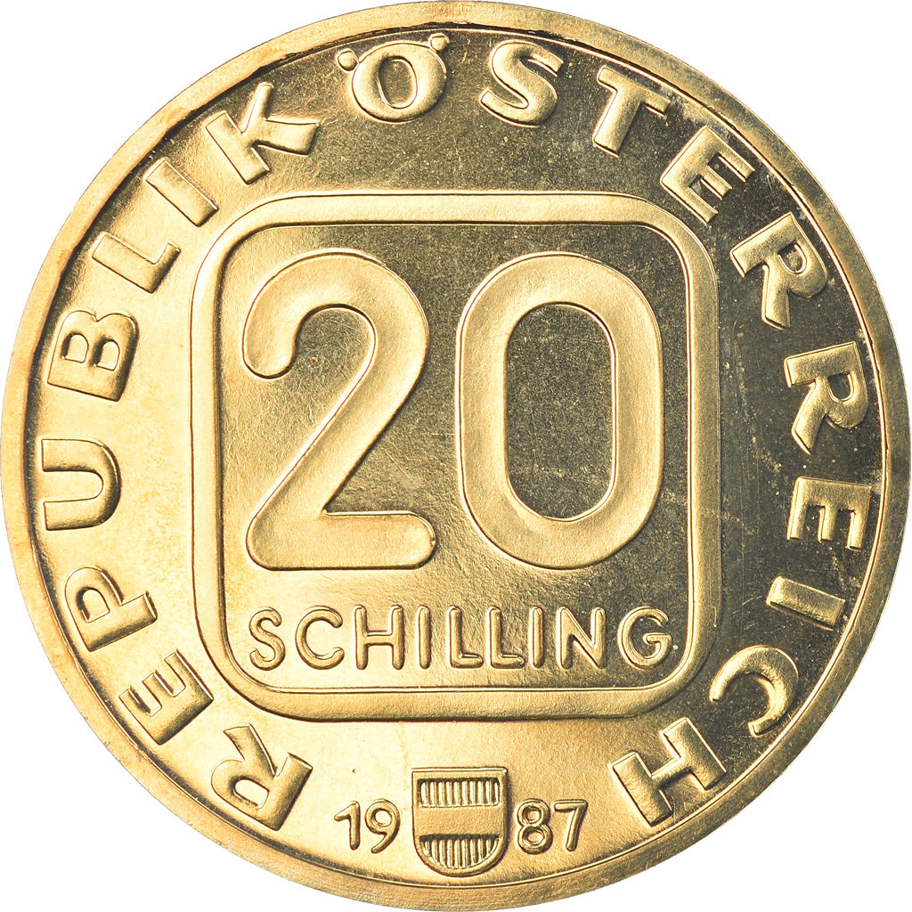 Moneda, Austria, 20 Schilling, 1987, Proof, FDC, Cobre - aluminio - níquel
