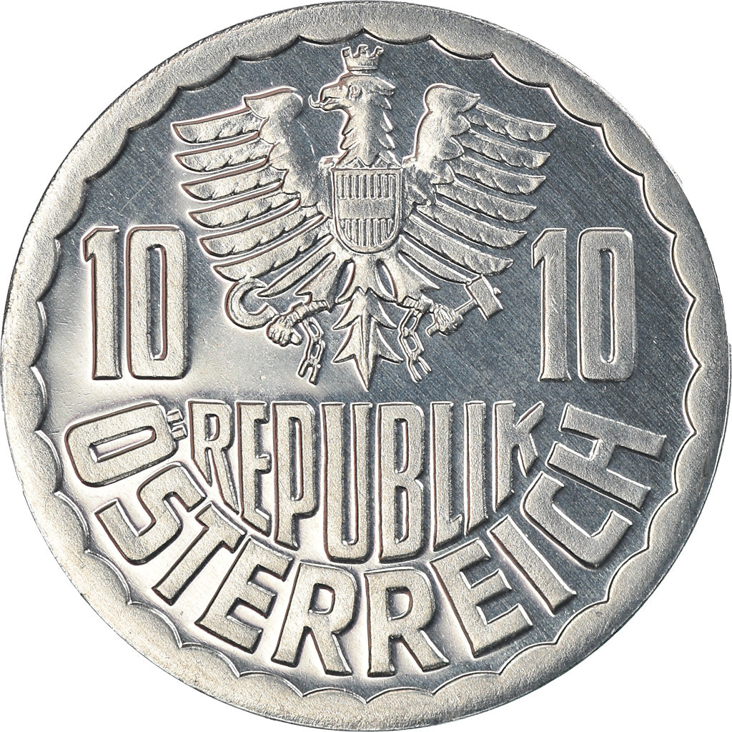 Moeda, Áustria, 10 Groschen, 1989, Vienna, Proof, MS(65-70), Alumínio, KM:2878