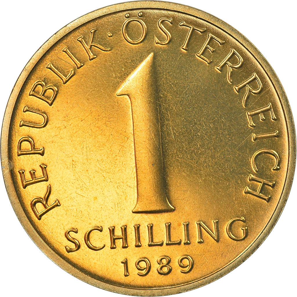 Coin, Austria, Schilling, 1989, Proof, MS(65-70), Aluminum-Bronze, KM:2886