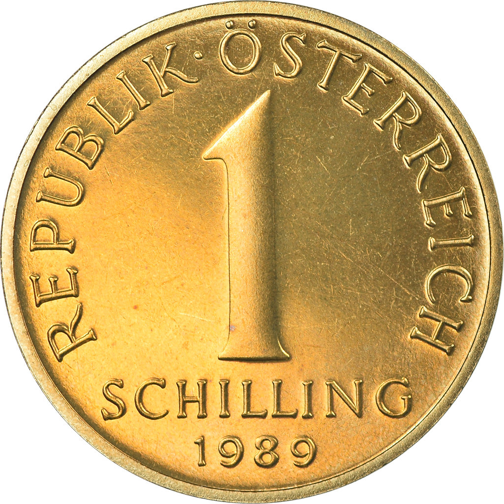 Coin, Austria, Schilling, 1989, Proof, MS(65-70), Aluminum-Bronze, KM:2886