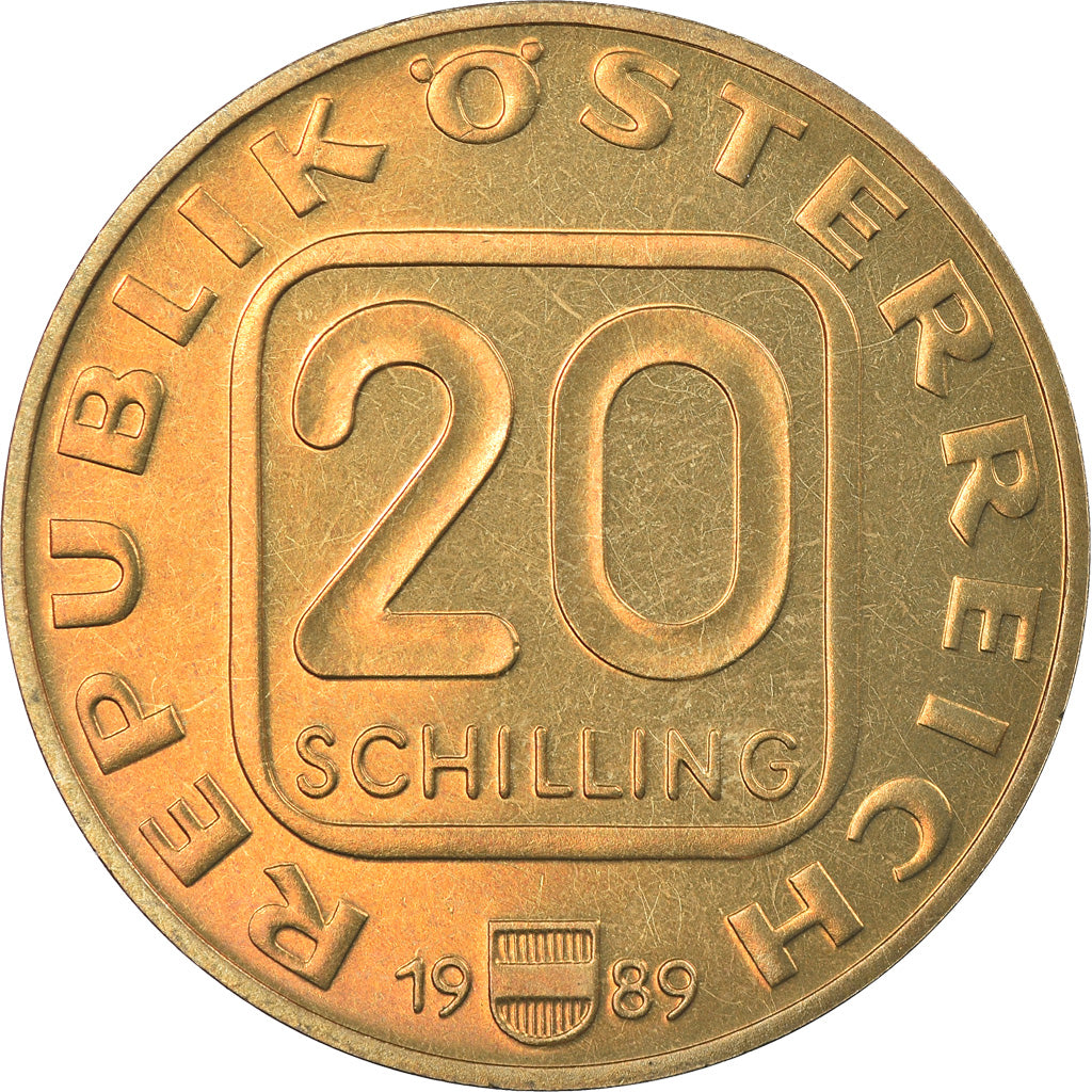 Coin, Austria, 20 Schilling, 1989, Proof, MS(65-70), Copper-Aluminum-Nickel