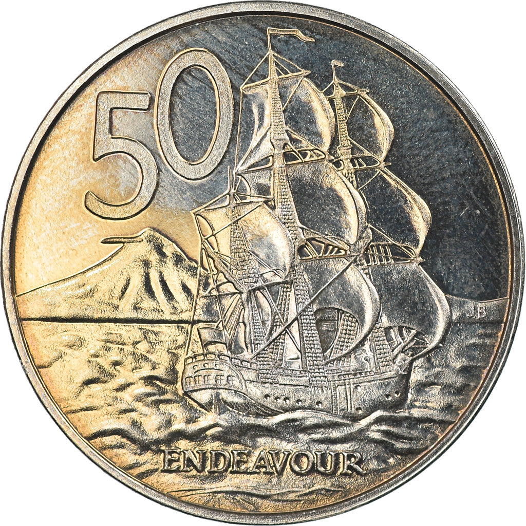Moneta, Nuova Zelanda, Elizabeth II, 50 Cents, 2011, Utrecht, FDC, Rame-nichel