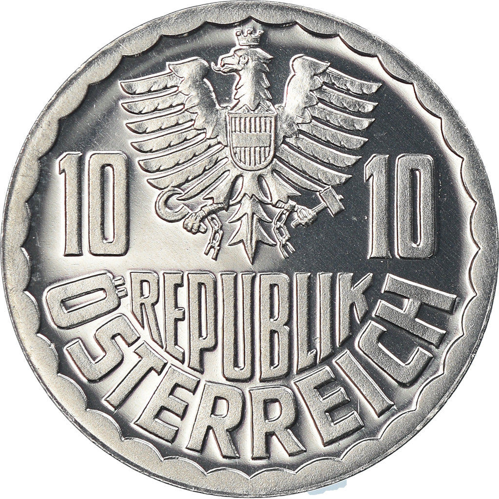 Moeda, Áustria, 10 Groschen, 1987, Vienna, Proof, MS(65-70), Alumínio, KM:2878