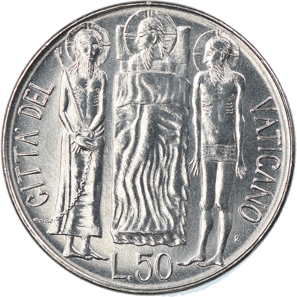 Coin, VATICAN CITY, John Paul II, 50 Lire, 1981, Roma, MS(65-70), Stainless