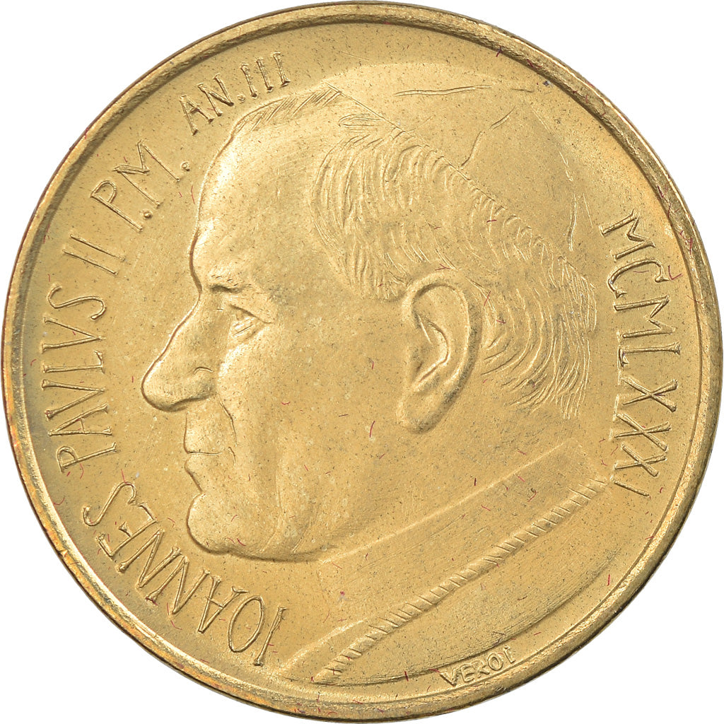 Coin, VATICAN CITY, John Paul II, 20 Lire, 1981, Roma, MS(65-70)