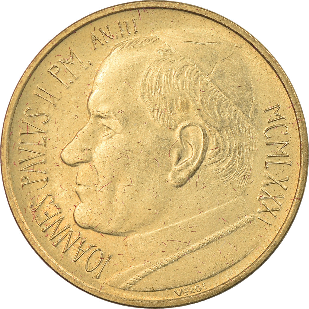 Coin, VATICAN CITY, John Paul II, 20 Lire, 1981, Roma, MS(65-70)