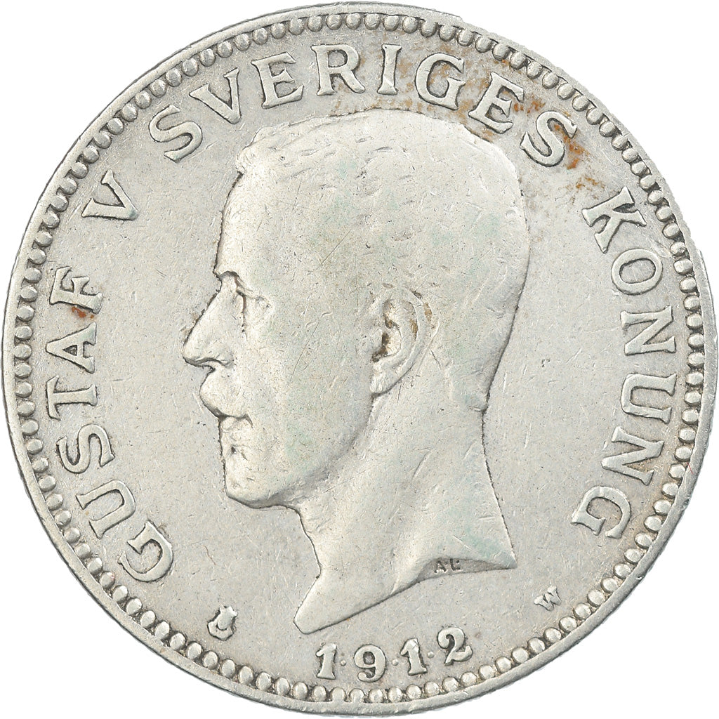 Coin, Sweden, Gustaf V, Krona, 1912, VF(30-35), Silver, KM:786.1