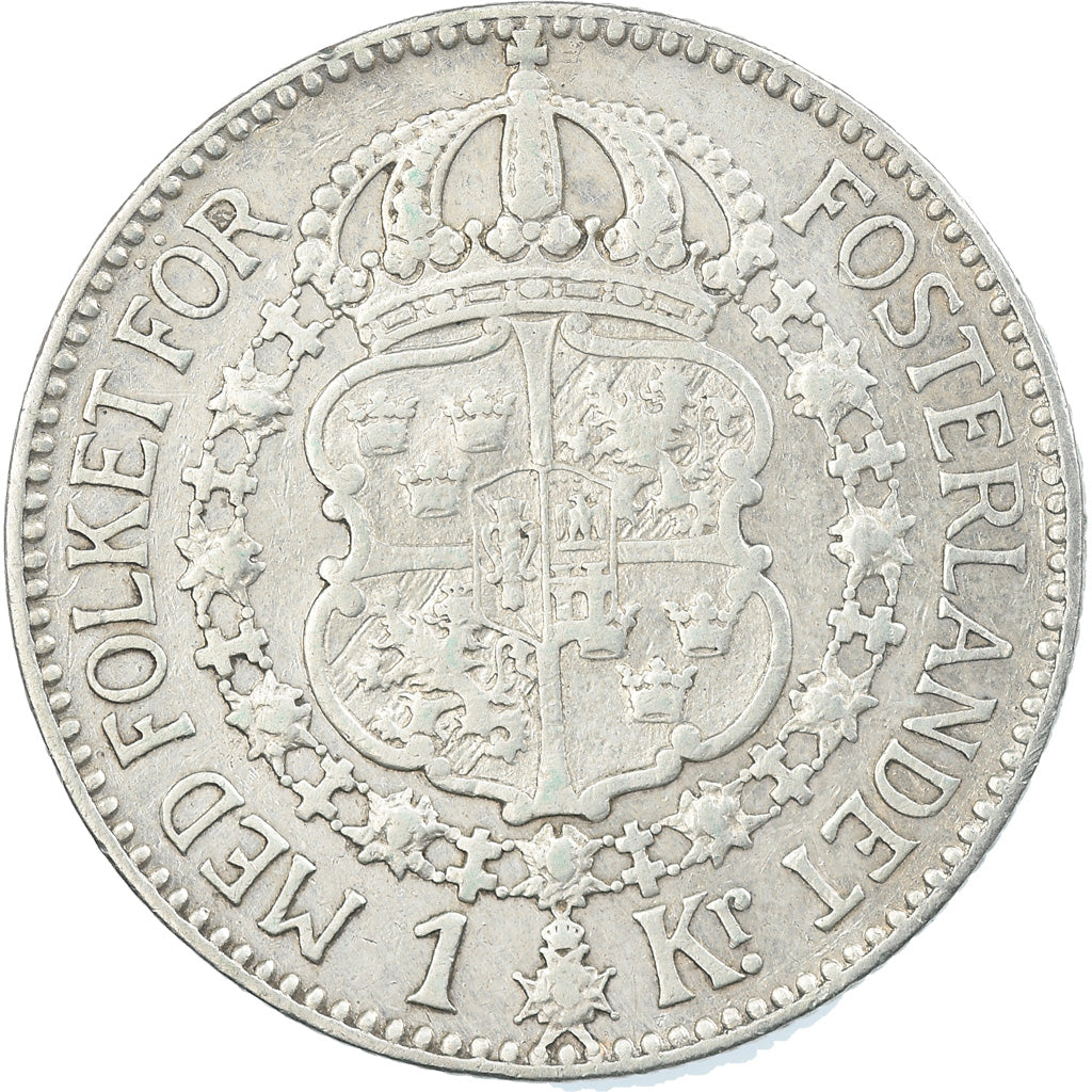 Coin, Sweden, Gustaf V, Krona, 1912, VF(30-35), Silver, KM:786.1