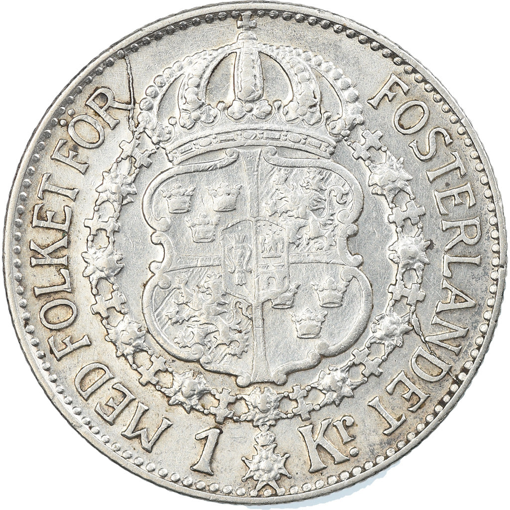 Coin, Sweden, Gustaf V, Krona, 1939, VF(30-35), Silver, KM:786.2