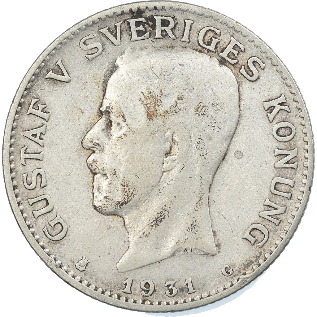 Coin, Sweden, Gustaf V, Krona, 1931, VF(30-35), Silver, KM:786.2