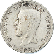 Coin, Sweden, Gustaf V, Krona, 1931, VF(30-35), Silver, KM:786.2