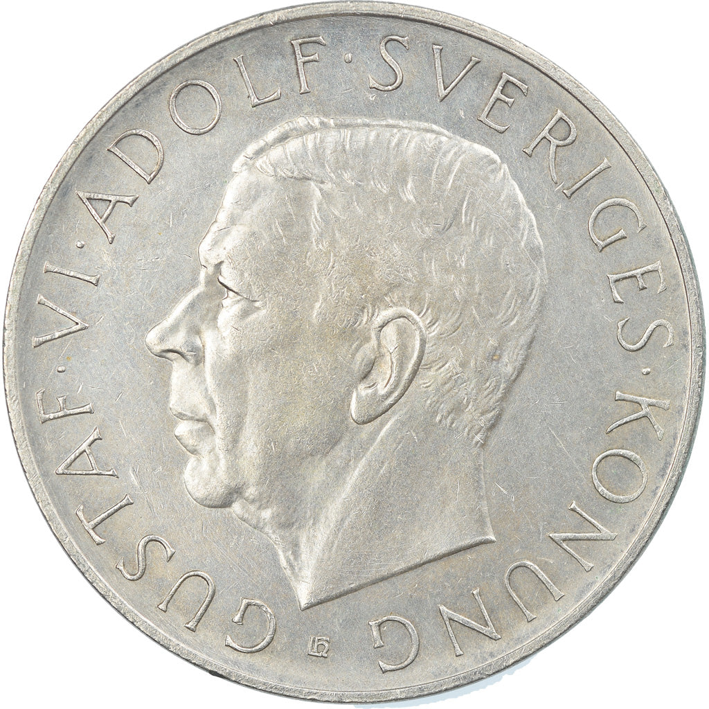 Coin, Sweden, Gustaf VI, 5 Kronor, 1952, MS(63), Silver, KM:828