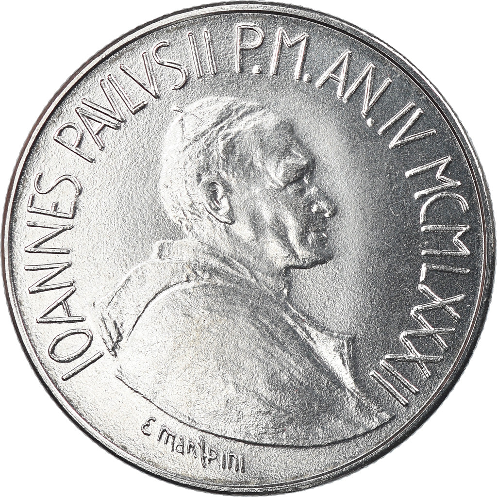 Coin, VATICAN CITY, John Paul II, 50 Lire, 1982, Roma, MS(65-70), Stainless