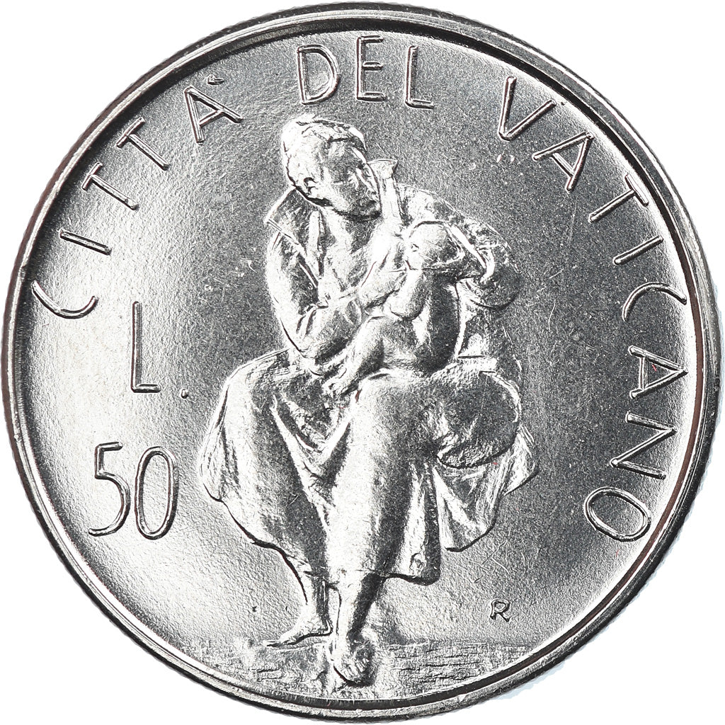 Coin, VATICAN CITY, John Paul II, 50 Lire, 1982, Roma, MS(65-70), Stainless