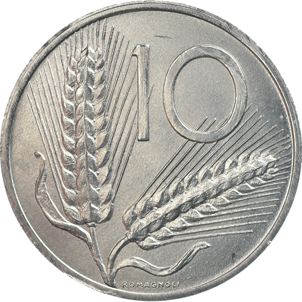 Coin, Italy, 10 Lire, 1989, Rome, MS(65-70), Aluminum, KM:93