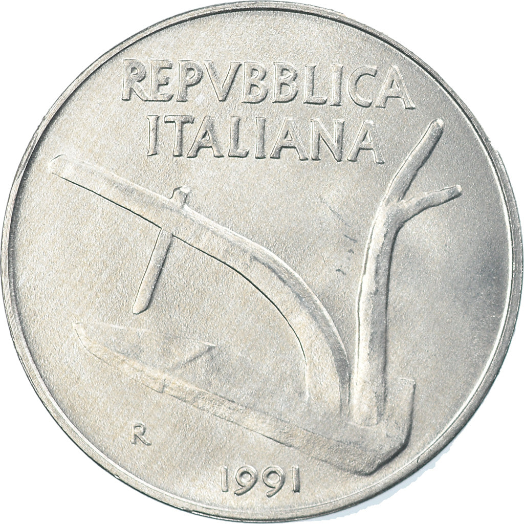 Munten, Italië, 10 Lire, 1991, Rome, FDC, Aluminium, KM:93