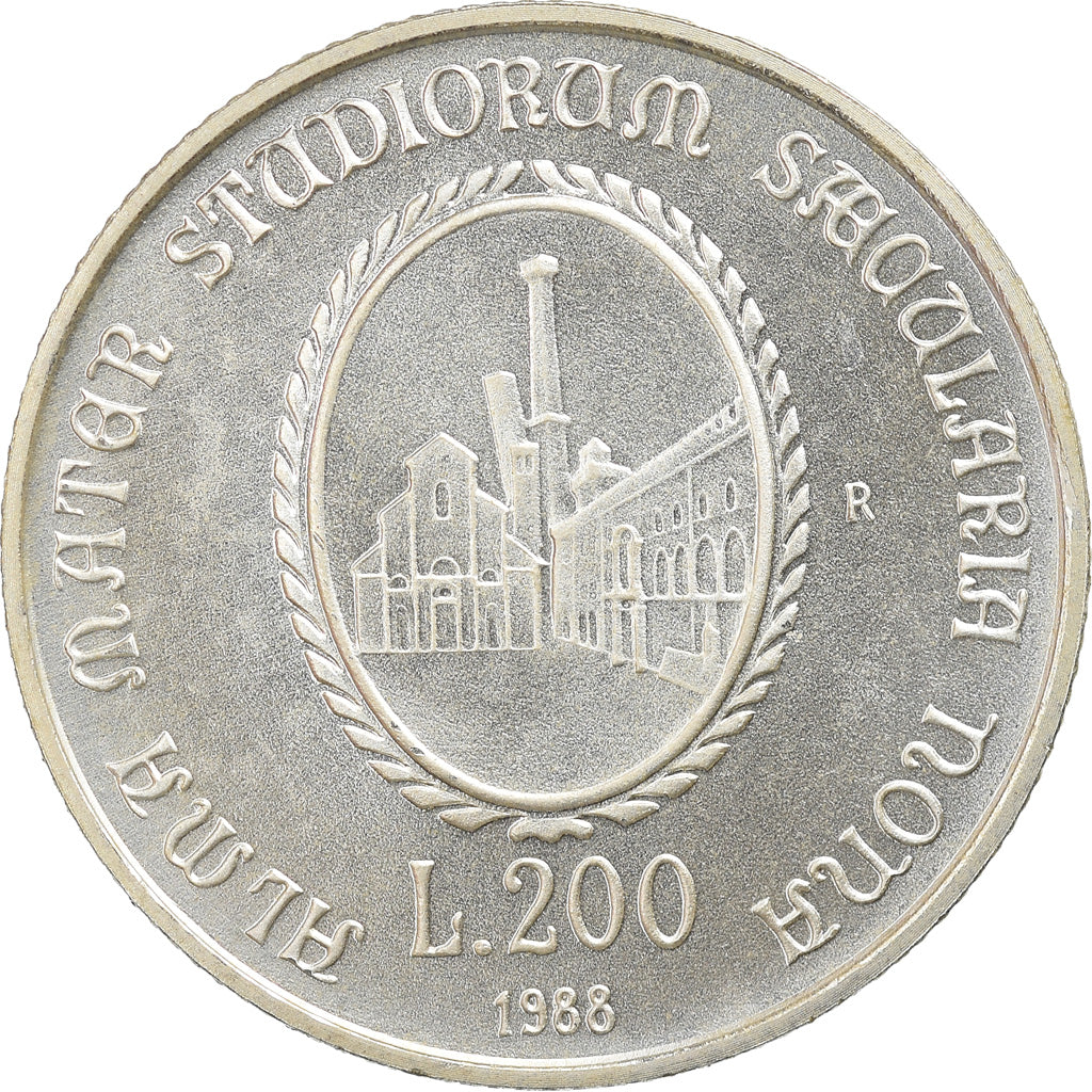 Moneta, Italia, 200 Lire, 1988, Rome, FDC, Argento, KM:128