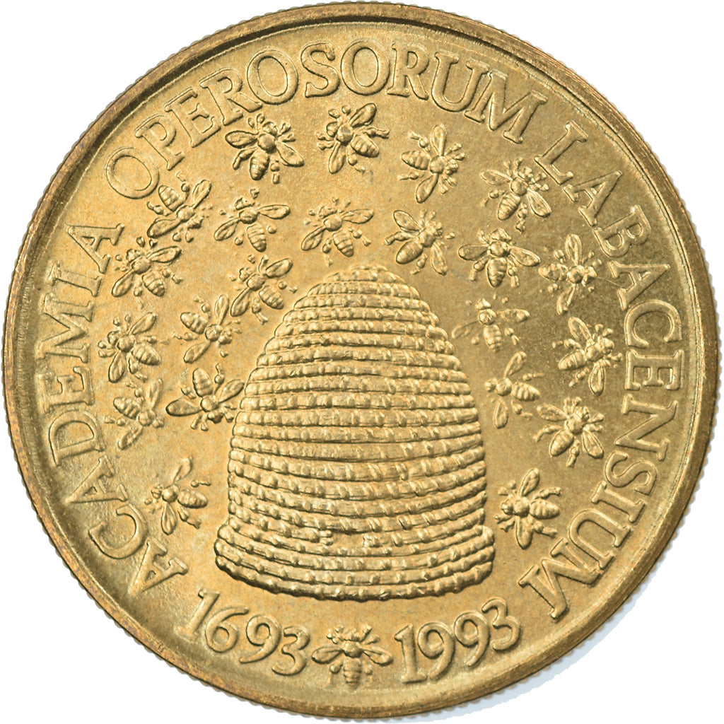 Coin, Slovenia, 5 Tolarjev, 1993, MS(65-70), Nickel-brass, KM:12