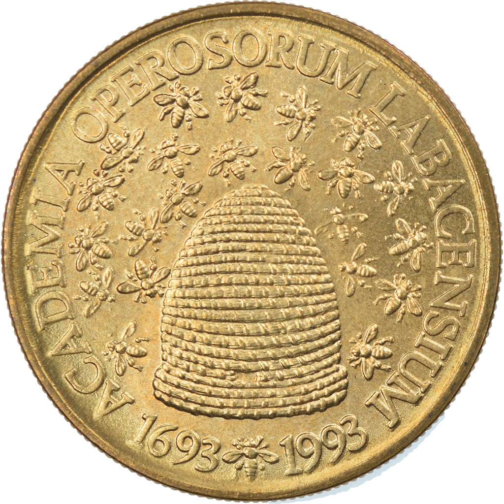 Coin, Slovenia, 5 Tolarjev, 1993, MS(65-70), Nickel-brass, KM:12