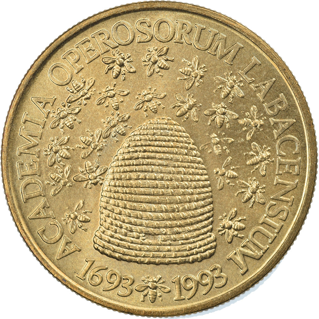 Coin, Slovenia, 5 Tolarjev, 1993, MS(65-70), Nickel-brass, KM:12