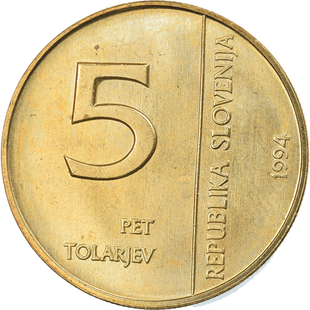 Monnaie, Slovénie, 5 Tolarjev, 1994, FDC, Nickel-brass, KM:15