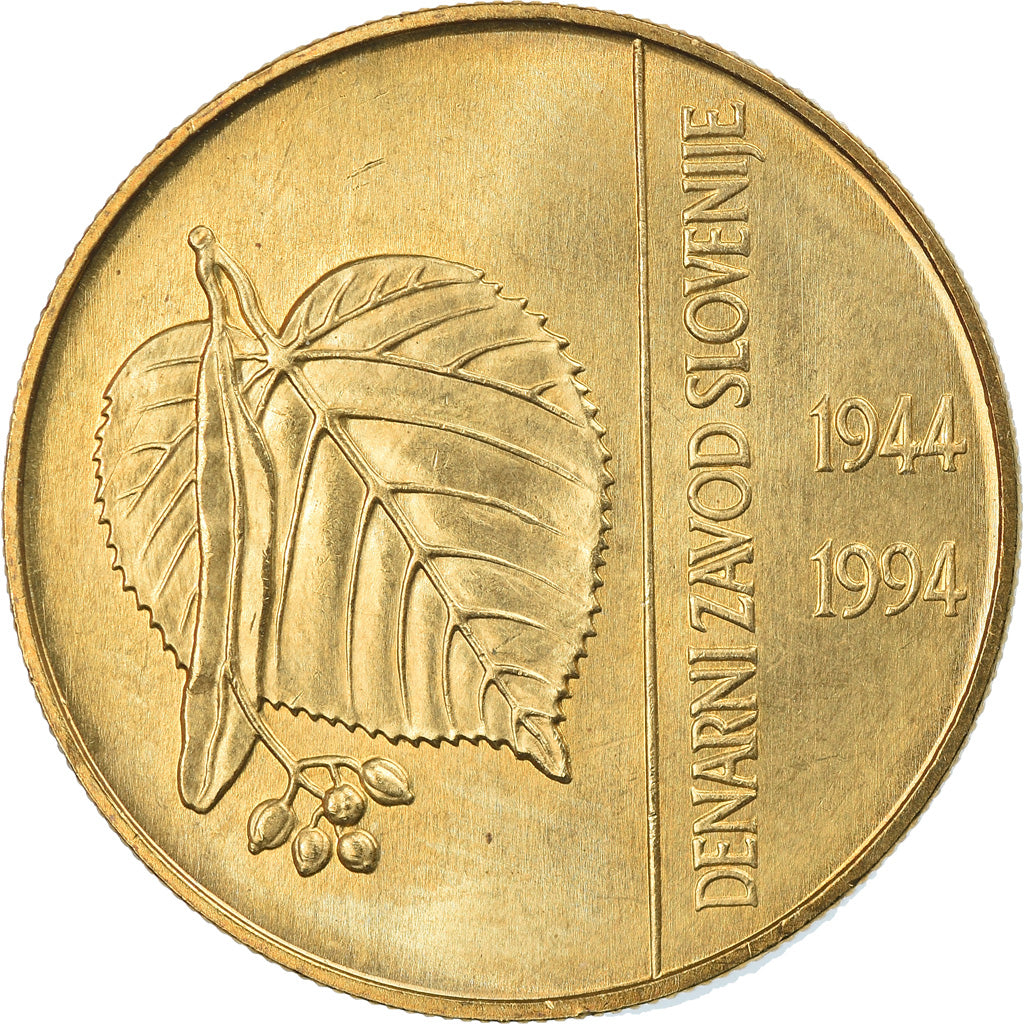 Coin, Slovenia, 5 Tolarjev, 1994, MS(65-70), Nickel-brass, KM:15