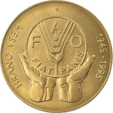Coin, Slovenia, 5 Tolarjev, 1995, MS(65-70), Nickel-brass, KM:21