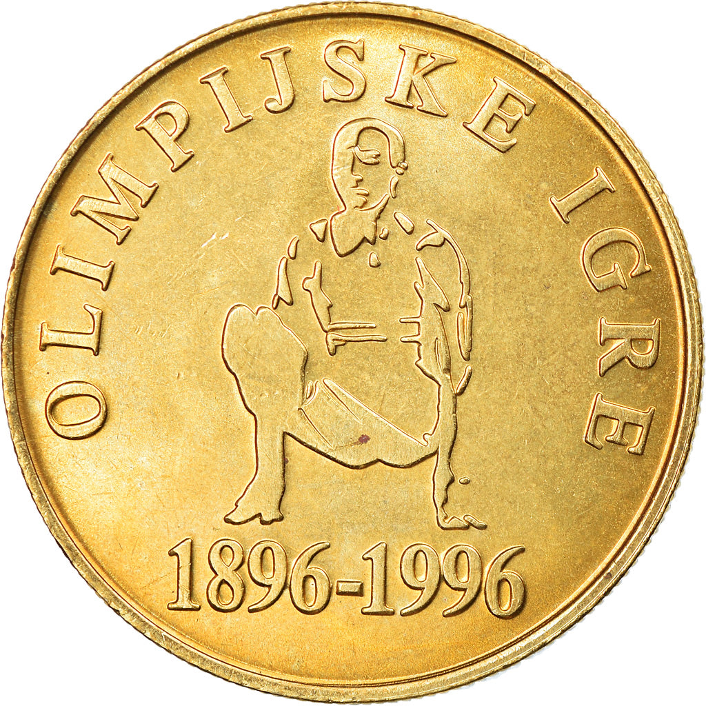 Coin, Slovenia, 5 Tolarjev, 1996, MS(65-70), Nickel-brass, KM:33