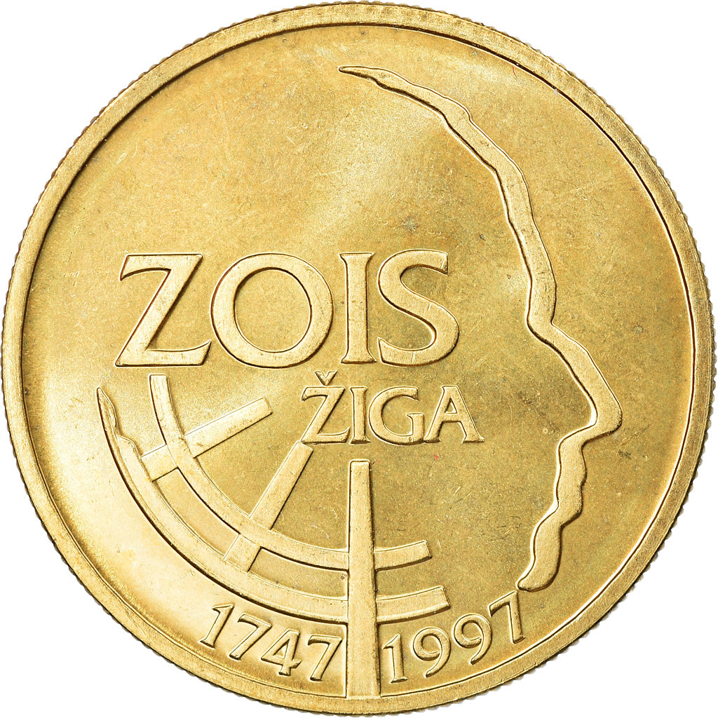 Coin, Slovenia, 5 Tolarjev, 1997, MS(64), Nickel-brass, KM:38